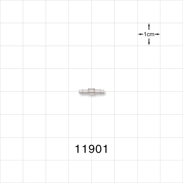 Straight Connector, Barbed, Natural - Fits 1/16 inch Tubing (0.063 inch, 1.59 mm) - 11901