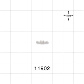 Straight Connector, Barbed, Natural - Fits 1/16 inch Tubing (0.063 inch, 1.59 mm) - 11902