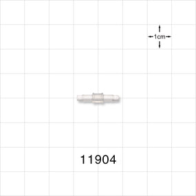 Straight Connector, Barbed, Natural - Fits 3/32 inch ID Tubing (0.094 inch, 2.38 mm) - 11904