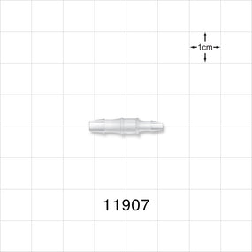 Straight Connector, Reducer, Barbed, Natural - Fits 1/8 inch x 3/32 inch ID Tubing (0.125 inch x 0.094 inch, 3.2 mm x 2.38 mm) - 11907
