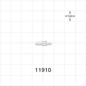 Straight Connector, Reducer, Barbed, Natural - Fits 3/32 inch x 1/16 inch ID Tubing (0.094 inch x 0.063 inch, 2.38 mm x 1.59 mm) - 11910