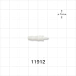 Straight Connector, Reducer, Barbed, White - Fits 1/8 inch x 1/16 inch ID Tubing (0.125 inch x 0.063 inch, 3.2 mm x 1.59 mm) - 11912
