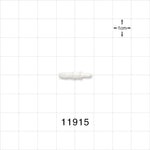 Straight Connector, Reducer, Barbed, White - Fits 3/32 inch x 1/16 inch ID Tubing (0.094 inch x 0.063 inch, 2.38 mm x 1.59 mm) - 11915