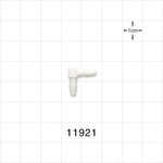 Elbow Connector, Barbed, White - Fits 3/32 inch ID Tubing (0.094 inch, 2.38 mm) - 11921