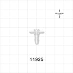 T Connector, Reducer, Barbed, Natural - Fits 1/16 inch ID Tubing 0.063 inch, 1.59 mm ); Fits 1/8 inch ID Tubing (0.125 inch, 3.18 mm) - 11925