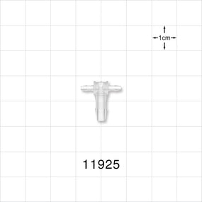 T Connector, Reducer, Barbed, Natural - Fits 1/16 inch ID Tubing 0.063 inch, 1.59 mm ); Fits 1/8 inch ID Tubing (0.125 inch, 3.18 mm) - 11925