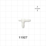 T Connector, Reducer, Barbed, White - Fits 1/16 inch ID Tubing (0.063 inch, 1.59 mm); Fits 1/8 inch ID Tubing (0.125 inch, 3.18 mm) - 11927