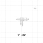 T Connector, Reducer, Barbed, Natural - Fits 3/32 inch ID Tubing (0.094 inch, 2.38 mm); Fits 1/8 inch ID Tubing (0.125 inch, 3.18 mm) - 11932