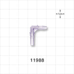 Elbow Connector, Barbed, Male Luer Slip, Natural - Fits 1/8 inch Tubing (0.125 inch, 3.18 mm) - 11988