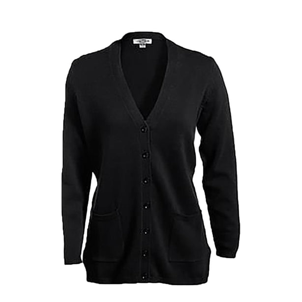EDWARDS GARMENT CO Long Sweaters 119 010 Women's V-Neck Cardigan, Black, Size L - 1 Each