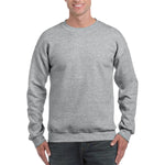 Gildan Activewear Crew Neck 12000 SPORT GREY Unisex Crew-Neck Sweatshirt, 50/50, Gray, Size S - MDL-12000GRYS - 1 Each