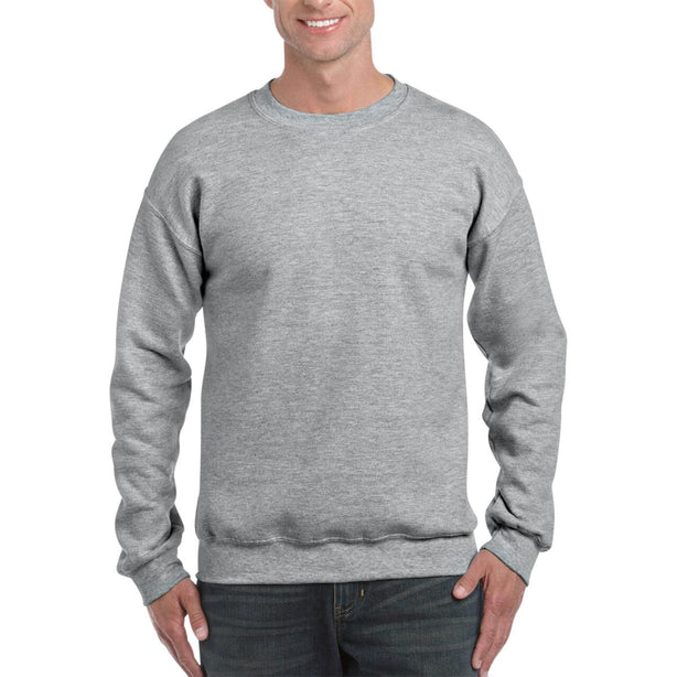 Gildan Activewear Crew Neck 12000 SPORT GREY Unisex Crew-Neck Sweatshirt, 50/50, Gray, Size S - MDL-12000GRYS - 1 Each