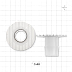 Bag Port Flange with Ribbed Base, Barbed, Natural - Fits 1 inch ID Tubing (25.4 mm) - 12040