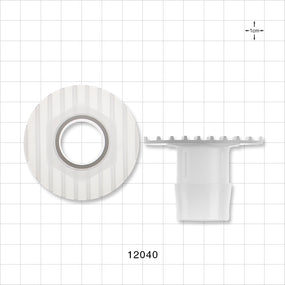 Bag Port Flange with Ribbed Base, Barbed, Natural - Fits 1 inch ID Tubing (25.4 mm) - 12040