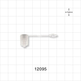 Male Luer Cap, Vented w/Strap and Hydrophobic Filter, White - 3 Micron; 0.264 inch ID Application Loop (6.7 mm) - 12095