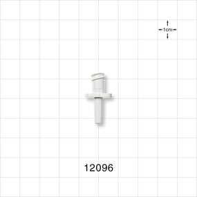 Female Luer Lock, Tubing Port, White - 0.099 inch ID/0.156 inch OD (2.51 mm/3.96 mm) - 12096