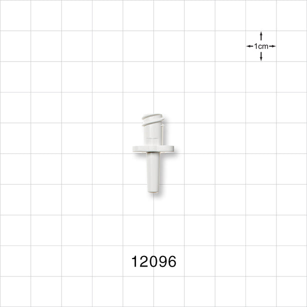 Female Luer Lock, Tubing Port, White - 0.099 inch ID/0.156 inch OD (2.51 mm/3.96 mm) - 12096