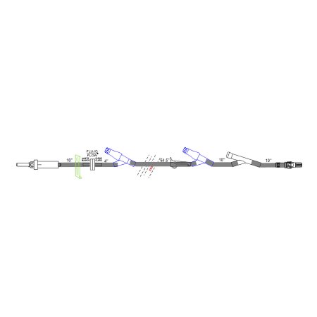 ICU Medical Primary IV Administration Set ICU Gravity 2 Ports 60 Drops / mL Drip Rate With Filter 106 Inch Tubing - Case of 25 - B9900-122-CS
