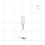 Male Luer Slip, Tubing Port, Clear - 0.15 inch ID/0.228 inch OD (3.81 mm/5.79 mm) - 12108