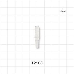Male Luer Slip, Tubing Port, Clear - 0.15 inch ID/0.228 inch OD (3.81 mm/5.79 mm) - 12108