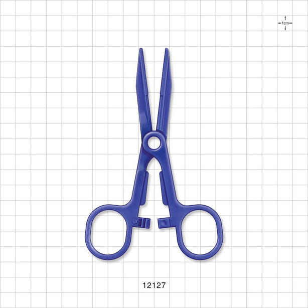 Single-Use Locking Kocher Forceps, Blue - 5.5 inch (140 mm) - 12127