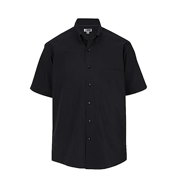 Edwards Garment CO Work 1245 010 T Men's Short Sleeve Poplin Shirt, Lightweight, Black, Size L - 1 Each