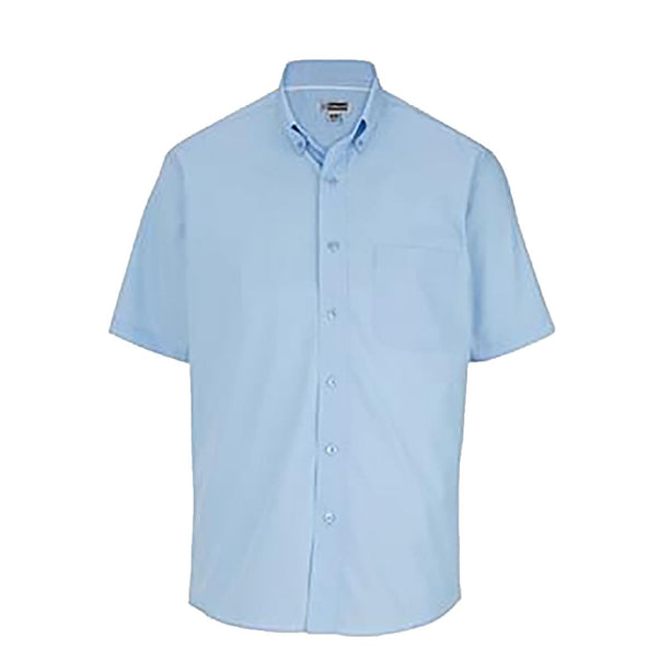 Edwards Garment CO Work 1245 001 Men's Short Sleeve Poplin Shirt, Lightweight, Blue, Size M - 1 Each