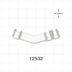 3-Channel Multi-Cavity Clip, Angled, Natural - Two Channels 0.2 inch (5.08 mm); One Channel 0.24 inch (6.09 mm) - 12532
