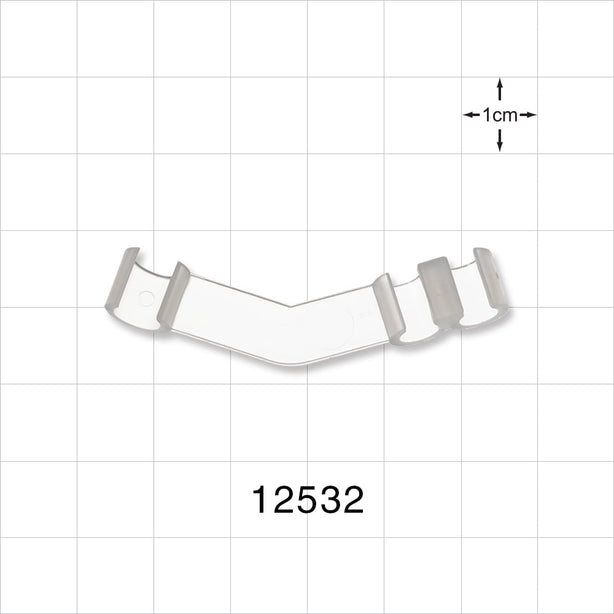3-Channel Multi-Cavity Clip, Angled, Natural - Two Channels 0.2 inch (5.08 mm); One Channel 0.24 inch (6.09 mm) - 12532