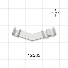 3-Channel Multi-Cavity Clip, Angled, White - Two Channels 0.2 inch (5.08 mm); One Channel 0.24 inch (6.09 mm) - 12533