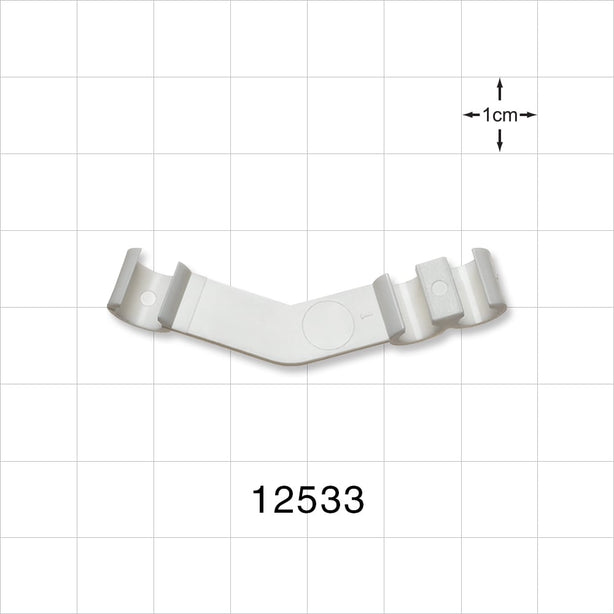3-Channel Multi-Cavity Clip, Angled, White - Two Channels 0.2 inch (5.08 mm); One Channel 0.24 inch (6.09 mm) - 12533