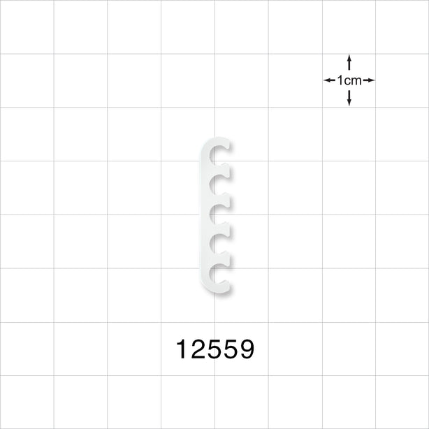 5-Channel Multi-Cavity Clip, Natural - 0.145 inch Channel (3.68 mm) - 12559
