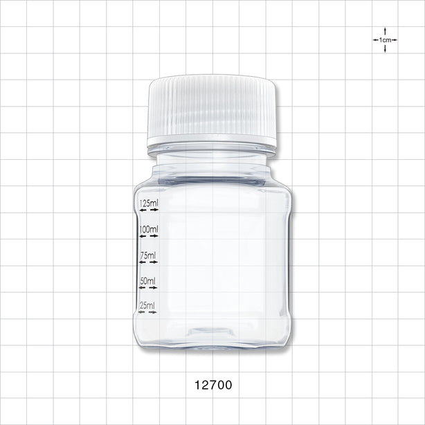 PharmaTainer™ Bottle, Non-Sterile, 5/Vacuum-Sealed Pack - 125 ml; 48 mm cap - 12700