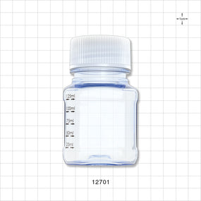 PharmaTainer™ Bottle, Non-Sterile, 5/Vacuum-Sealed Pack - 125 ml; 48 mm cap - 12701