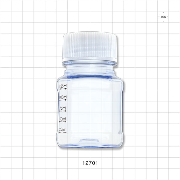 PharmaTainer™ Bottle, Non-Sterile, 5/Vacuum-Sealed Pack - 125 ml; 48 mm cap - 12701