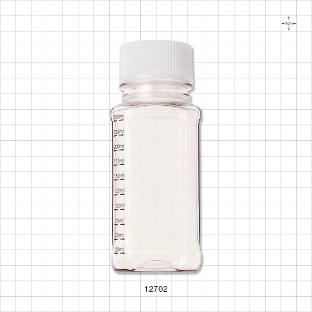 PharmaTainer™ Bottle, Non-Sterile, 5/Vacuum-Sealed Pack - 250 ml; 48 mm cap - 12702