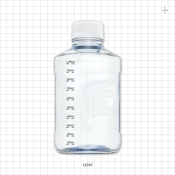 PharmaTainer™ Bottle, Non-Sterile, 5/Vacuum-Sealed Pack - 1 Liter; 48 mm cap - 12707