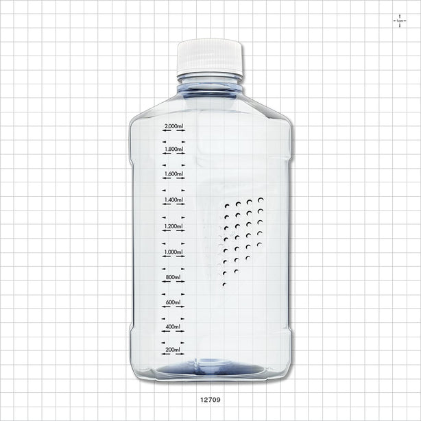 PharmaTainer™ Bottle, Non-Sterile, 5/Vacuum-Sealed Pack - 2 Liter; 48 mm cap - 12709