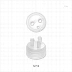 PharmaTainer™ Cap, 3-Ports - 48 mm; 2 External Ports Fit 1/4 inch ID Tubing x 2 Internal Ports Fit 1/4 inch ID Tubing (0.25 inch, 6.35 mm); 1 External Port Fits 3/16 inch ID Tubing (0.188 inch, 4.76 mm) - 12718