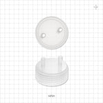 PharmaTainer™ Cap, 2-Ports - 70 mm; 2 External Ports Fit 1/4 inch ID Tubing x 2 Internal Ports Fit 1/4 inch ID Tubing (0.25 inch, 6.35 mm) - 12721