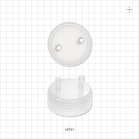 PharmaTainer™ Cap, 2-Ports - 70 mm; 2 External Ports Fit 1/4 inch ID Tubing x 2 Internal Ports Fit 1/4 inch ID Tubing (0.25 inch, 6.35 mm) - 12721