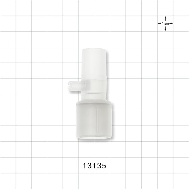 Straight Connector, Tubing Port, Tubing Port Side Port, Natural - 22 mm x 15 mm OD - 13135