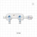 2-Gang Stopcock Manifold, 3 Female Luer Locks, Rotating Male Luer Lock - 800 psi - 13146