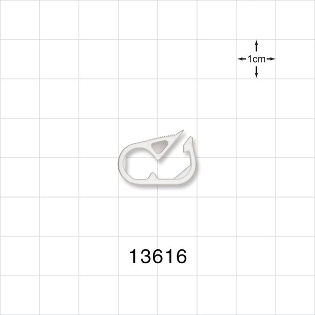 Pinch Clamp, White - Fits 0.059 inch - 0.102 inch OD Tubing (1.5 mm - 2.6 mm) - 13616