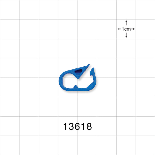 Pinch Clamp, Blue - Fits 0.059 inch - 0.102 inch OD Tubing (1.5 mm - 2.6 mm) - 13618