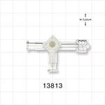 3-Way Stopcock, 2 Female Luer Locks, Male Luer Lock - 200 psi - 13813