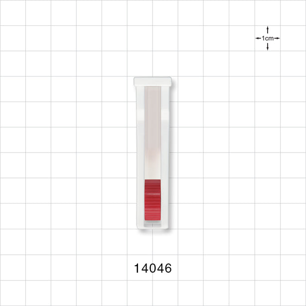 Roller Clamp, White Body, Red Wheel; Assembled - Fits 0.177 inch OD Tubing (4.5 mm) - 14046