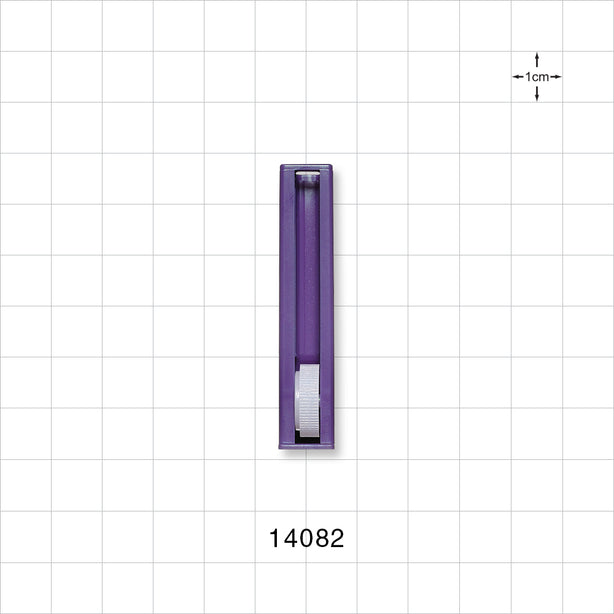 Roller Clamp, Purple Body, Natural Wheel; Assembled - Fits 0.118 inch ID x 0.161 inch OD Tubing (3 mm x 4.1 mm) - 14082