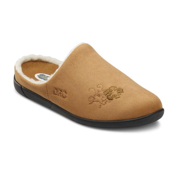 DR. Comfort Cozy Slippers, Camel, Women's Size 9 Wide - 1130-W-09.0