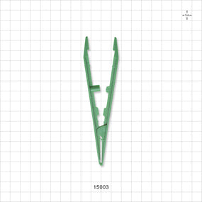 Single-Use Tweezer Forceps, Flat Pointed Tips, Green - 5 inch (127 mm) - 15003